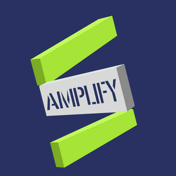 Szöveg jel Amplify mutatja. Fogalmi fénykép, hogy valami nagyobb hangosabb növekszik a kötet használ erősítő - Fotó, kép