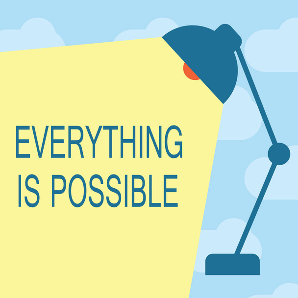 Text sign showing Everything Is Possible. Conceptual photo Any outcome could occur Anything can happen - Photo, Image