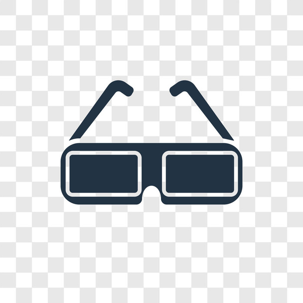 3D-Brillen im trendigen Design-Stil. 3D-Brillensymbol isoliert auf transparentem Hintergrund. 3D-Brille Vektor-Symbol einfach und modern flaches Symbol für Website, Handy, Logo, App, ui. 3D-Brille Icon Vector Illustration, eps10. - Vektor, Bild