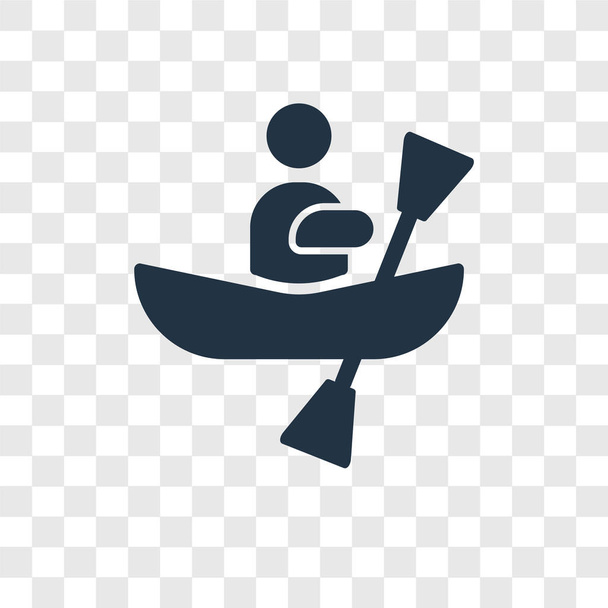 canoe icon in trendy design style. canoe icon isolated on transparent background. canoe vector icon simple and modern flat symbol for web site, mobile, logo, app, UI. canoe icon vector illustration, EPS10. - Vector, Image