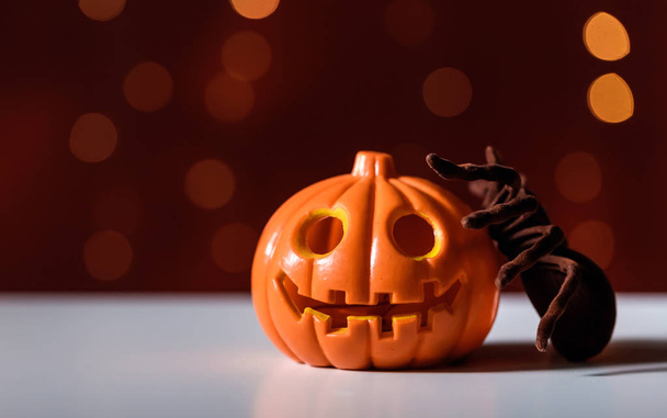 Halloween pumpkin with spider - Foto, Imagem