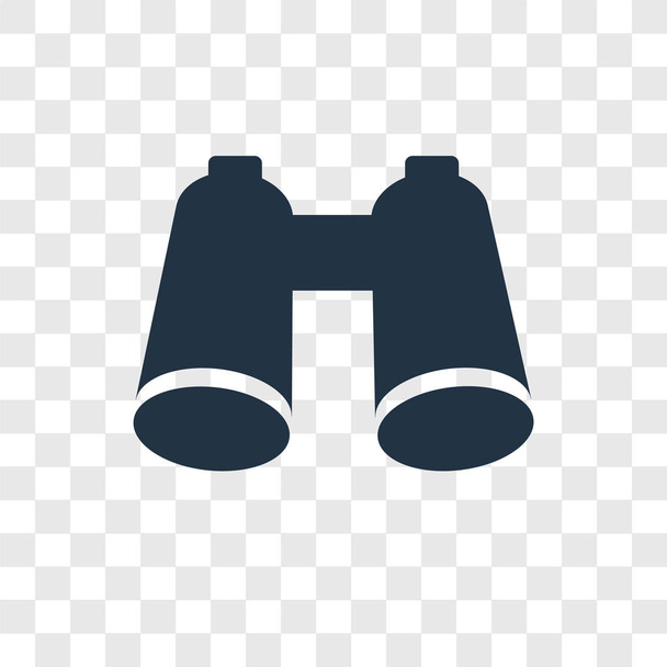 binoculars icon in trendy design style. binoculars icon isolated on transparent background. binoculars vector icon simple and modern flat symbol for web site, mobile, logo, app, UI. binoculars icon vector illustration, EPS10. - Vector, Image