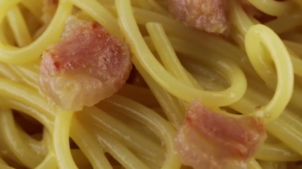 Spaghetti z carbonara bio - Materiał filmowy, wideo