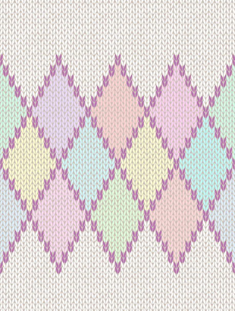 Seamless Pattern. Knit Woolen Baby Ornament Texture. Fabric Colo - Vektor, Bild