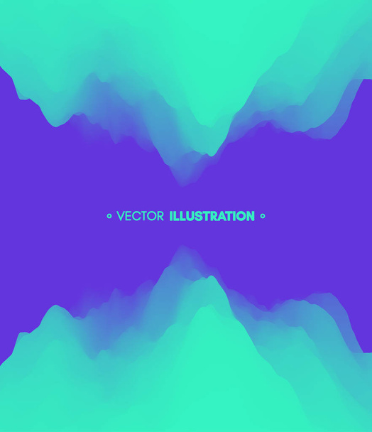 Abstract wavy background with reflection. Trendy gradients with symmetry. Dynamic effect. Modern screen vector design for mobile app. and wed. Can be used for advertising, marketing, presentation. - Wektor, obraz