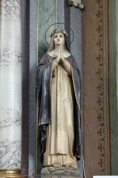 Αγίου Rosalia, άγαλμα στο βωμό στην εκκλησία του Αγίου Ηλία Lipnik, Κροατία  - Φωτογραφία, εικόνα