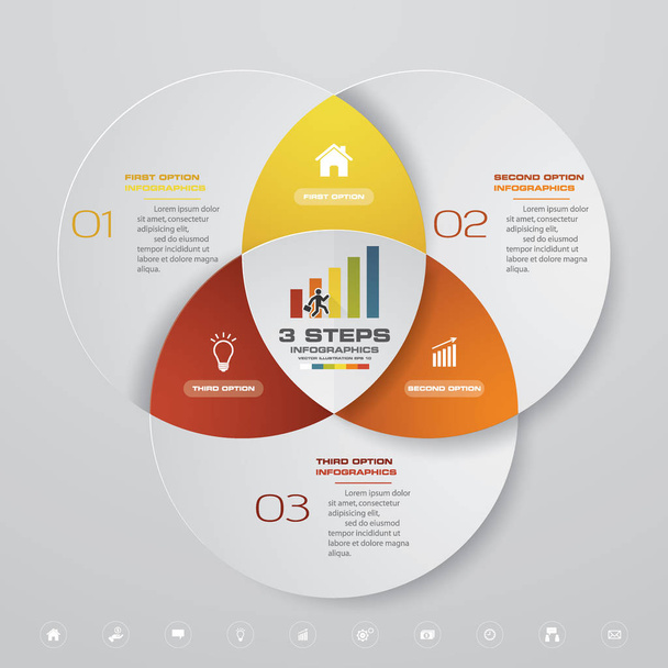 3 steps simple&editable process chart infographics element. EPS 10. - Vector, Image