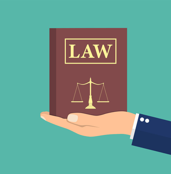 Judge, lawyer holding Law book in hand. - Vector, Image