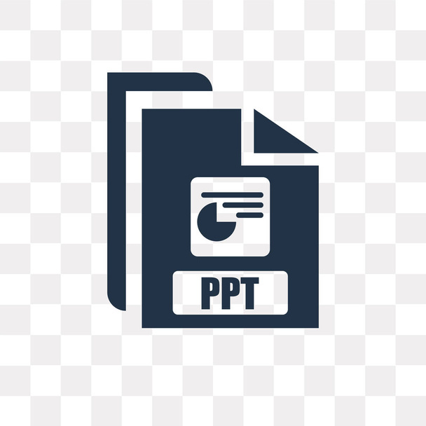 Ícone de vetor Ppt isolado em fundo transparente, conceito de transparência Ppt pode ser usado na web e móvel
 - Vetor, Imagem