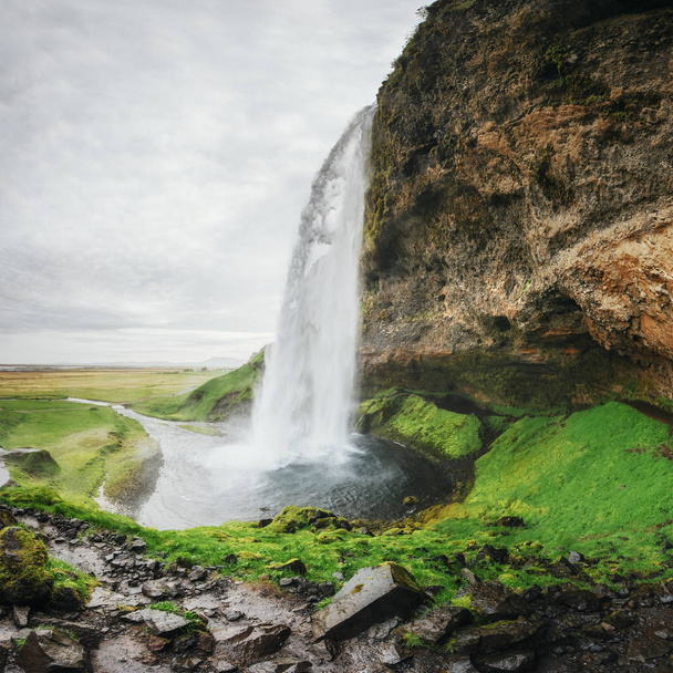 Seljalandfoss waterfall. Beautiful summer sunny day Iceland Europe - Photo, image