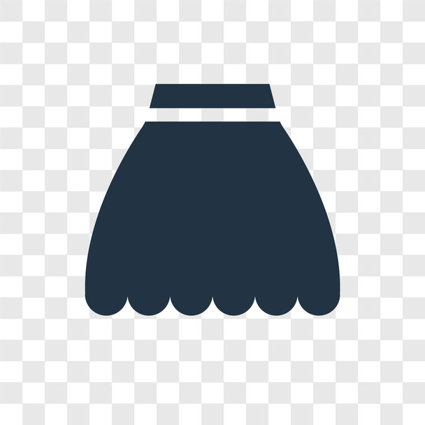 skirt black short icon in trendy design style. skirt black short icon isolated on transparent background. skirt black short vector icon simple and modern flat symbol for web site, mobile, logo, app, UI. - Vector, Image