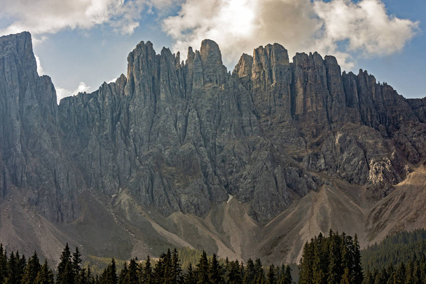 The Latemar, a famous mountain in the Dolomites, South Tyrol, Trentino, Italy - Photo, Image