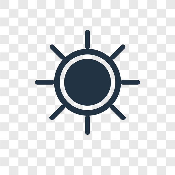 トレンディなデザイン スタイルで太陽のアイコン。太陽のアイコンが透明な背景に分離されました。太陽の web サイト、携帯、ロゴ、アプリ、ベクトル アイコン シンプルでモダンなフラット記号 Ui。太陽のアイコン ベクトル図、Eps10. - ベクター画像