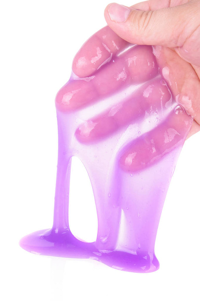 Modern fluffy sticky  material called slime - Photo, Image