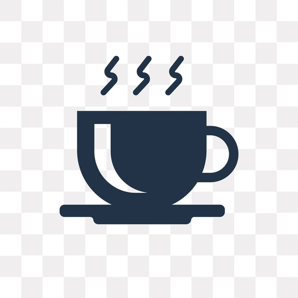 Šálek kávy vektorové ikony izolované na průhledné pozadí, koncept transparentnosti šálek kávy mohou být použité webové a mobilní - Vektor, obrázek