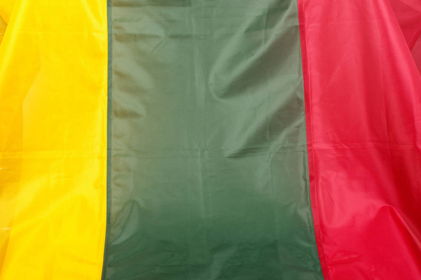 Η σημαία της Λιθουανίας: πράσινο, κίτρινο, κόκκινο - Φωτογραφία, εικόνα