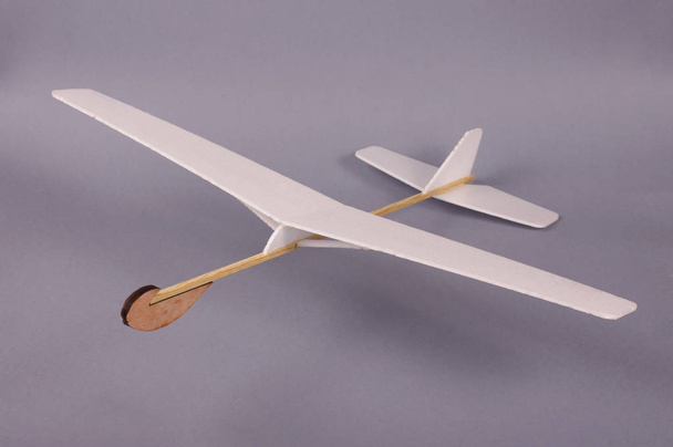 Simple do it yourself hobby airplane from foam and wood. Creativity and freedom concept - Photo, Image