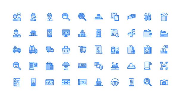 icônes de shopping couleur sur fond blanc
 - Vecteur, image