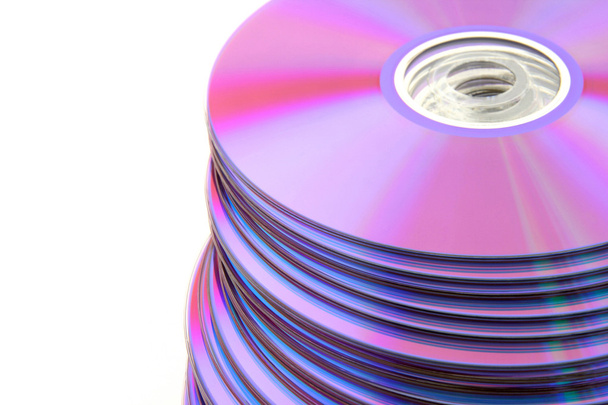 DVD ou CD colorés empilés
 - Photo, image