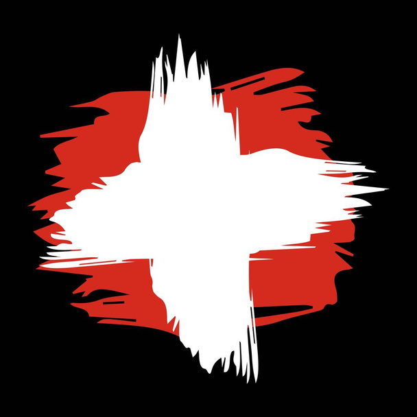 Suiza icono de la bandera en estilo plano. Para web, impresión y diseño creativo
. - Vector, Imagen