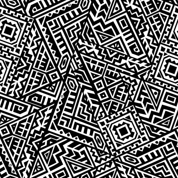 Geometric seamless pattern created in trendy ethnic style. Unique boho tile. Perfect for textile design, wrapping paper, wallpaper, site backdrop and screens background. - Vector, Image