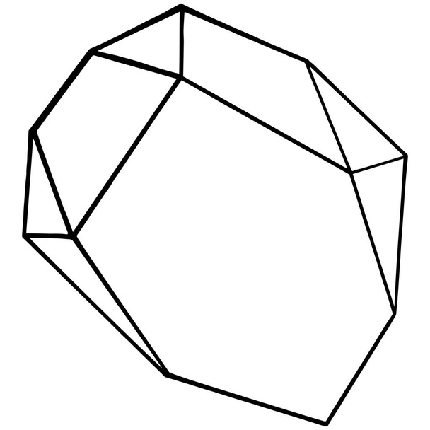 ベクター ダイヤモンド ロック宝石鉱物。孤立した図の要素。幾何学的な石英多角形結晶石造りのモザイク図形アメジスト宝石. - ベクター画像