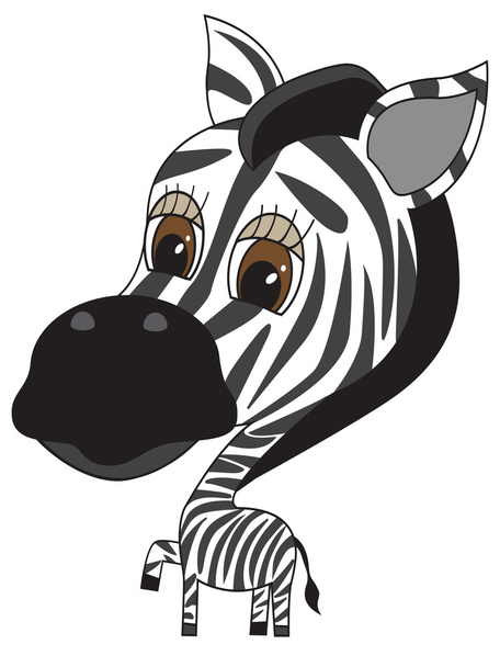 vektorové ilustrace cartooon roztomilá Zebra - Vektor, obrázek