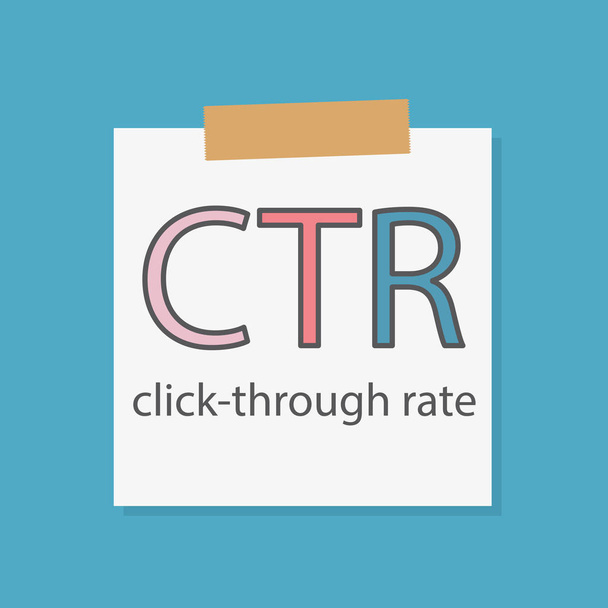 CTR Click-through rate written in a notebook paper- vector illustration - Vector, Image
