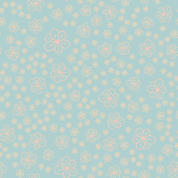 New simple seamless pattern with flowers for background - Вектор,изображение