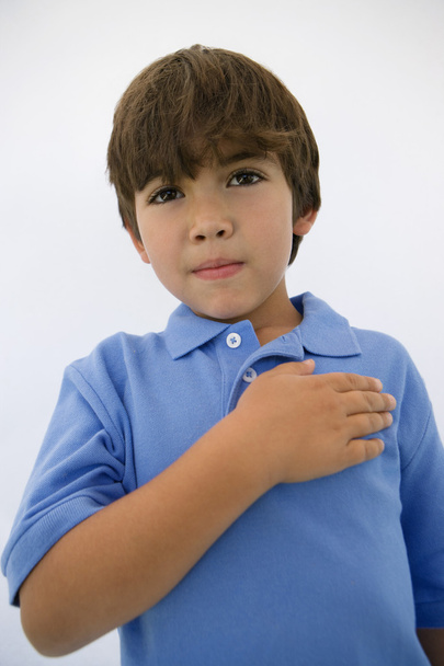 Boy With Hand On Heart - Valokuva, kuva