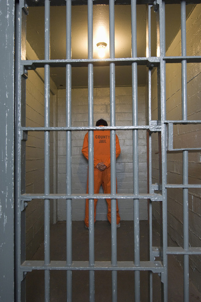 Criminal In Prison Cell - 写真・画像