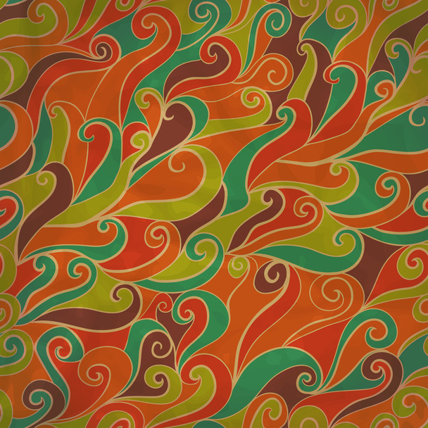 Seamless wave hand-drawn pattern - Vector, Image
