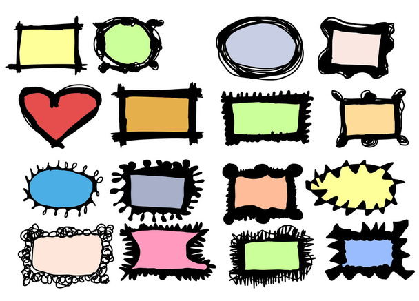 doodle colorful frames - 写真・画像