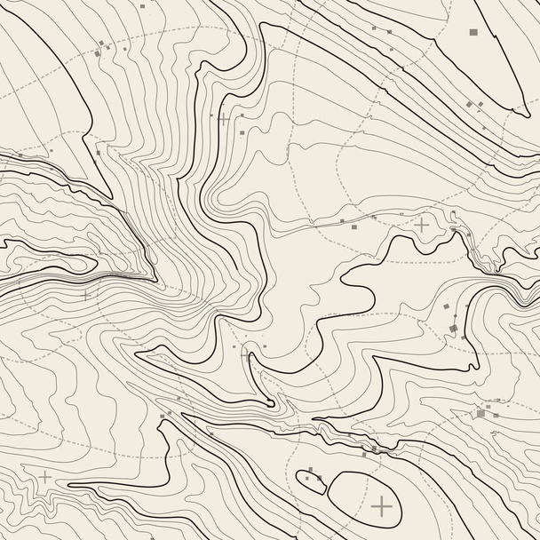 Concetto di sfondo mappa topografica con spazio per la copia. Linee topografiche contorno artistico, sentiero escursionistico di montagna, progettazione vettoriale di forma. Computer generato
 . - Vettoriali, immagini