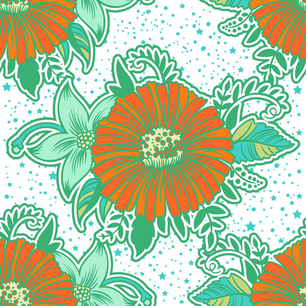 Colorful floral seamless vector pattern. - Vektor, Bild