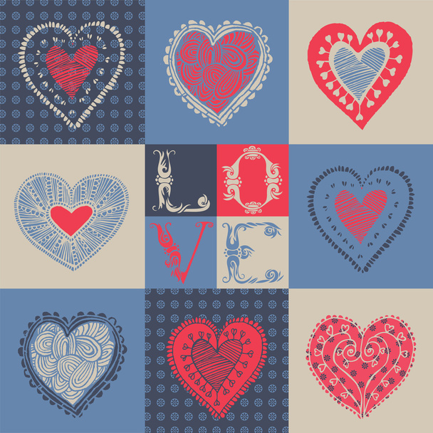 Love card. Seamless pattern. Vector illustration. - Вектор, зображення