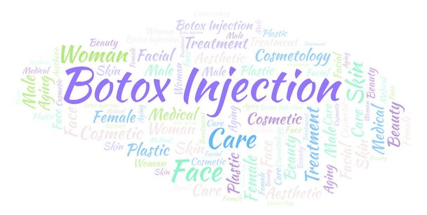 Botox injectie word cloud. Wordcloud gemaakt met alleen tekst. - Foto, afbeelding