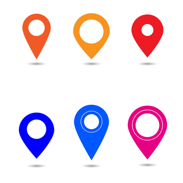 Vector del icono del puntero del mapa. Símbolo de ubicación GPS. Estilo de diseño plano
. - Vector, Imagen