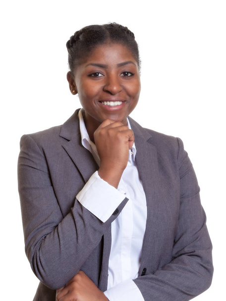 Beautiful businesswoman from Africa on an isolated white background for cut out - Photo, Image