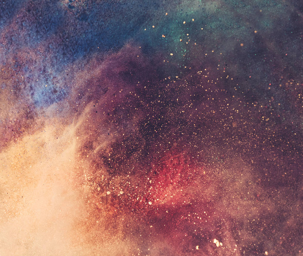 Colorful galaxy faded holi background. Holi celebration, festival of colors - Photo, Image