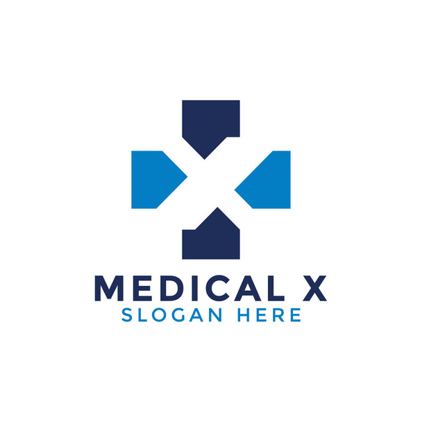 医療のロゴ アイコン デザイン テンプレート x 頭文字 - ベクター画像