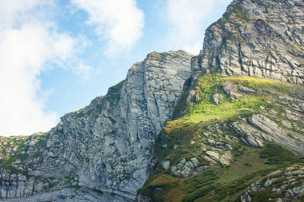 Caucasus rocky mountain landscape, travel vacation background - 写真・画像
