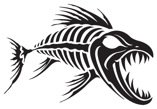 Esqueleto de pescado - Vector, imagen