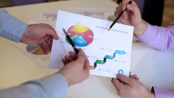 Graphic Information Analysis In Team. Business Planning - Footage, Video