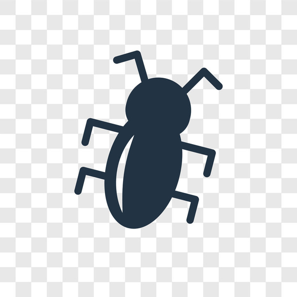 bug icon in trendy design style. bug icon isolated on transparent background. bug vector icon simple and modern flat symbol for web site, mobile, logo, app, UI. bug icon vector illustration, EPS10. - Vector, Image