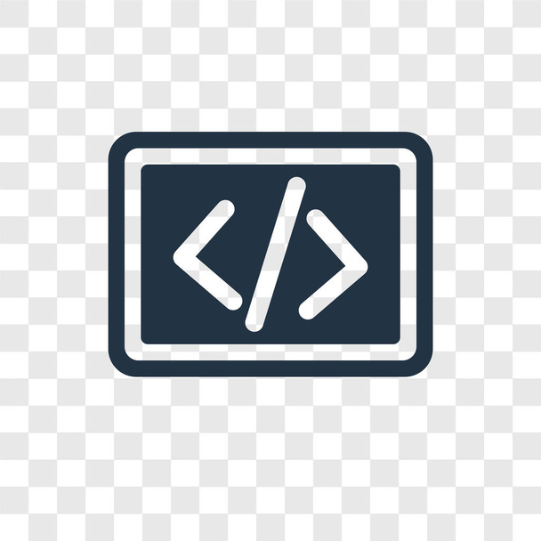 kódování v módní design stylu ikonu. kódovací ikona izolované na průhledné pozadí. kódování vektorové ikony jednoduché a moderní Béčko pro webové stránky, mobilní, logo, app, Ui. kódovací ikonu vektorové ilustrace, Eps10. - Vektor, obrázek