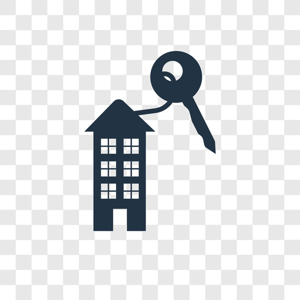 house key icon in trendy design style. house key icon isolated on transparent background. house key vector icon simple and modern flat symbol for web site, mobile, logo, app, UI. house key icon vector illustration, EPS10. - Vector, Image