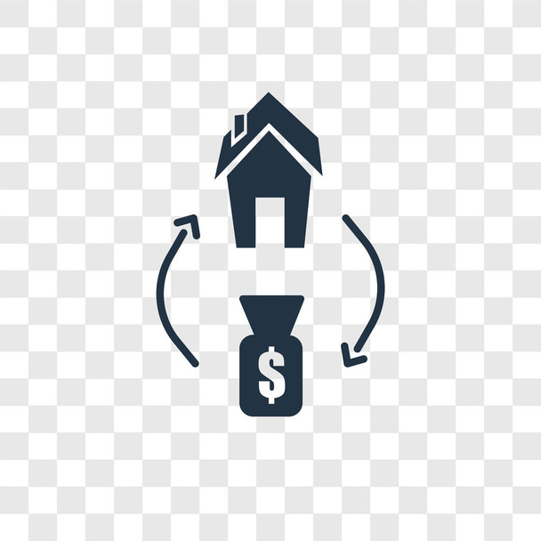 mortgage icon in trendy design style. mortgage icon isolated on transparent background. mortgage vector icon simple and modern flat symbol for web site, mobile, logo, app, UI. mortgage icon vector illustration, EPS10. - Vector, Image