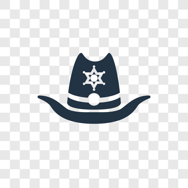 значок шерифа в модном стиле дизайна. значок шерифа изолирован на прозрачном фоне. значок вектора шерифа простой и современный плоский символ для веб-сайта, мобильного телефона, логотипа, приложения, пользовательского интерфейса. векторная иллюстрация значков шерифа, EPS10
. - Вектор,изображение