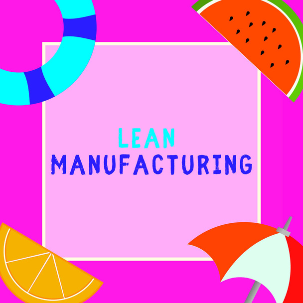 Word writing text Lean Manufacturing. Business concept for Waste Minimization without sacrificing productivity - Photo, Image